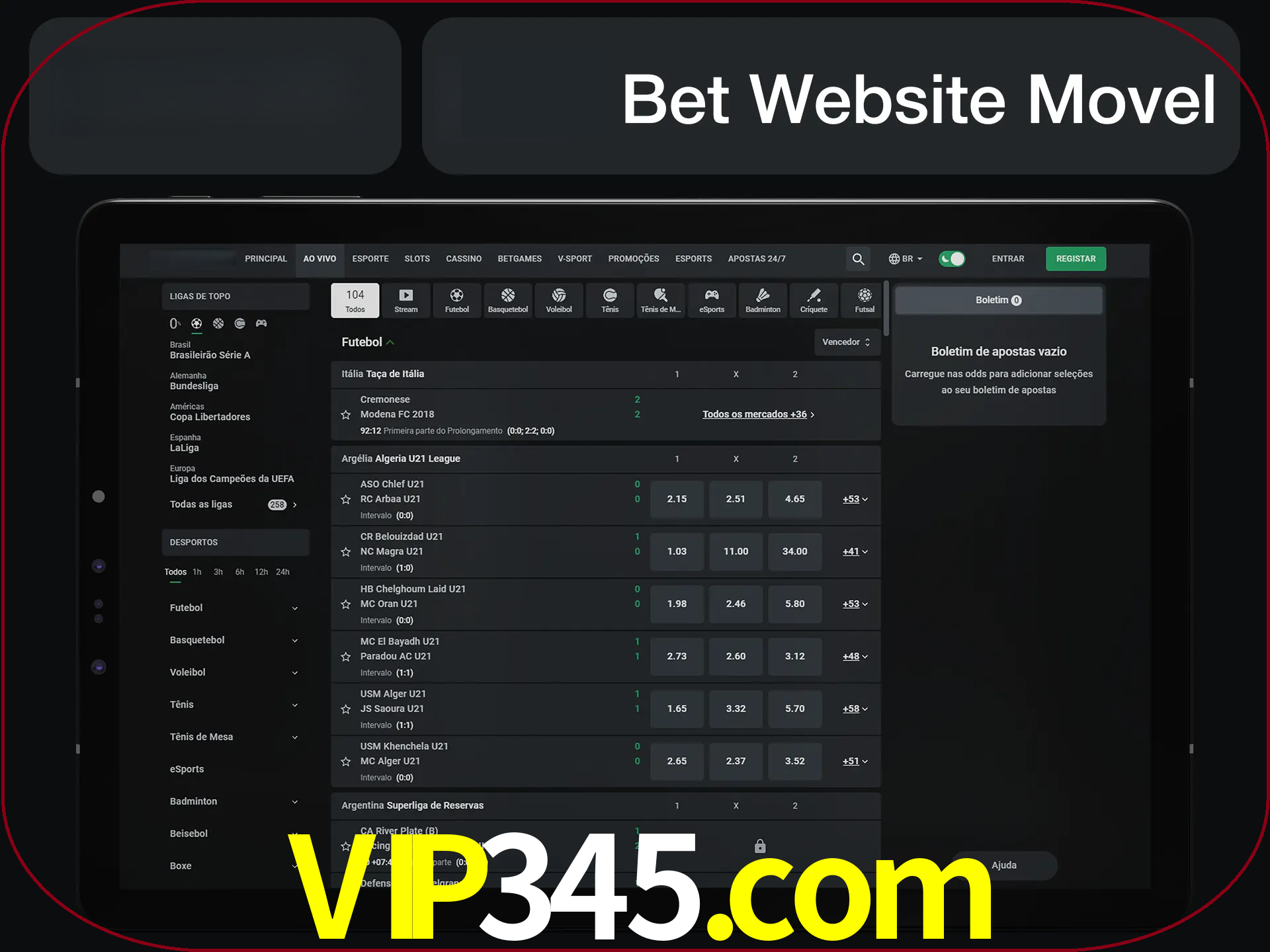 Use nosso website em qualquer dispositivo.