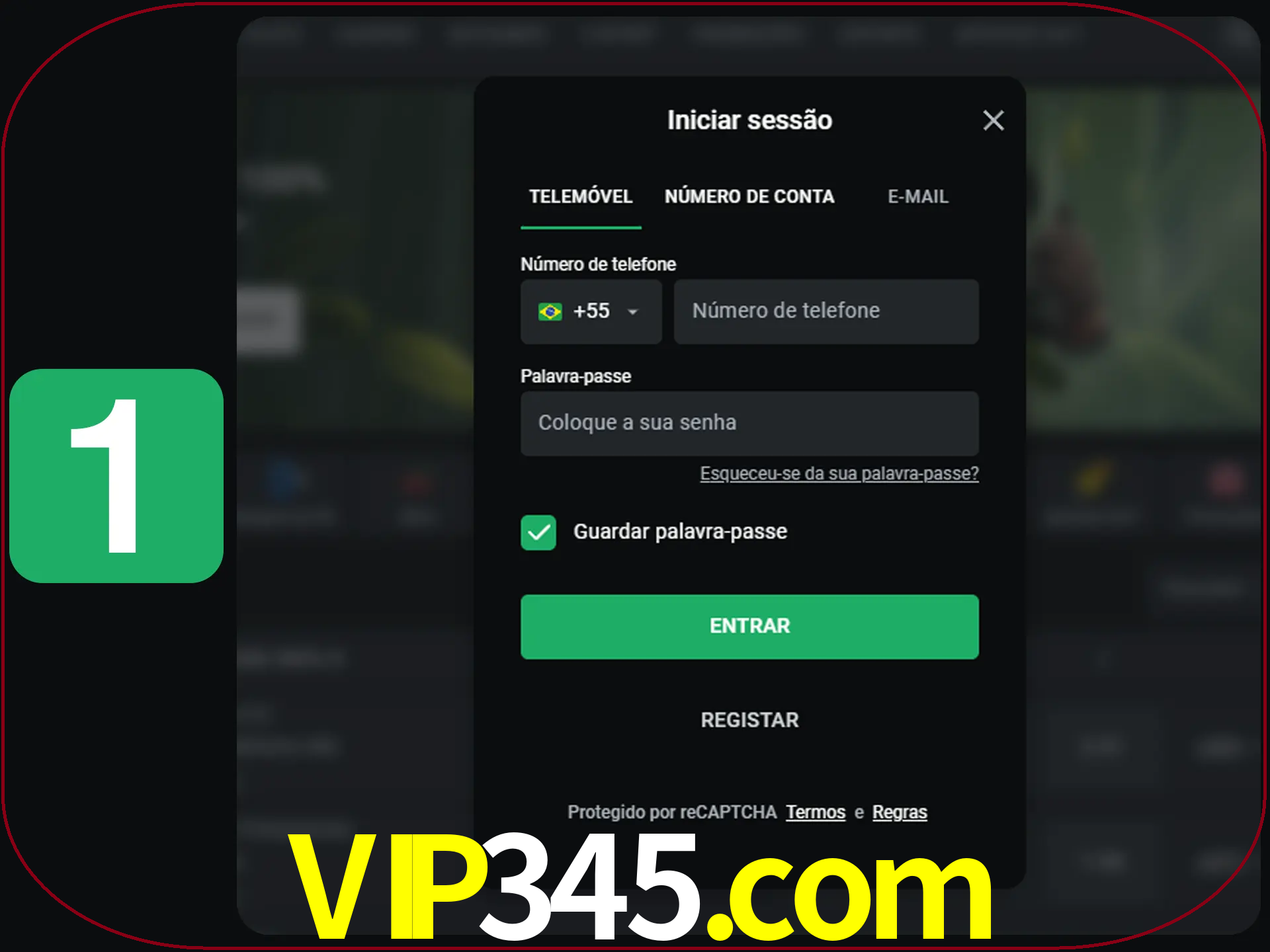 Clique no botão Entrar.